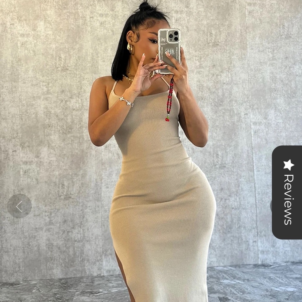 Edgebyks Whenever Knit Back Lace Up Dress